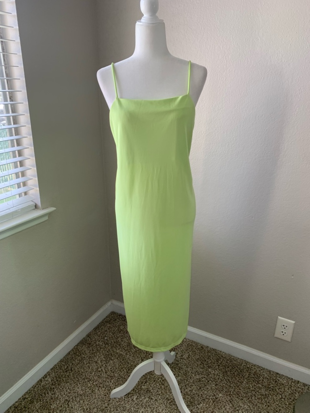 H&M Lime Green Slip Maxi Dress